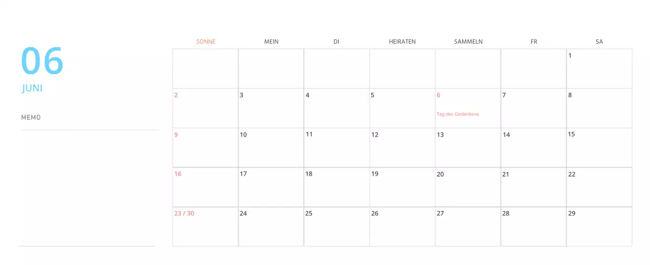 Niedlich illustrierter grüner Tischkalender mit Familienthemen