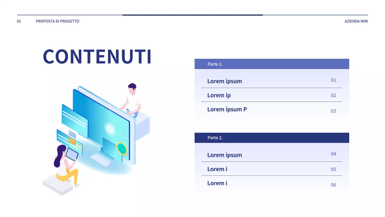 Una semplice proposta di progetto in blu