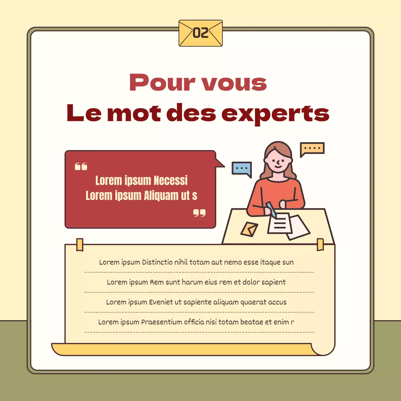 Un simple message de détresse jaune et kaki