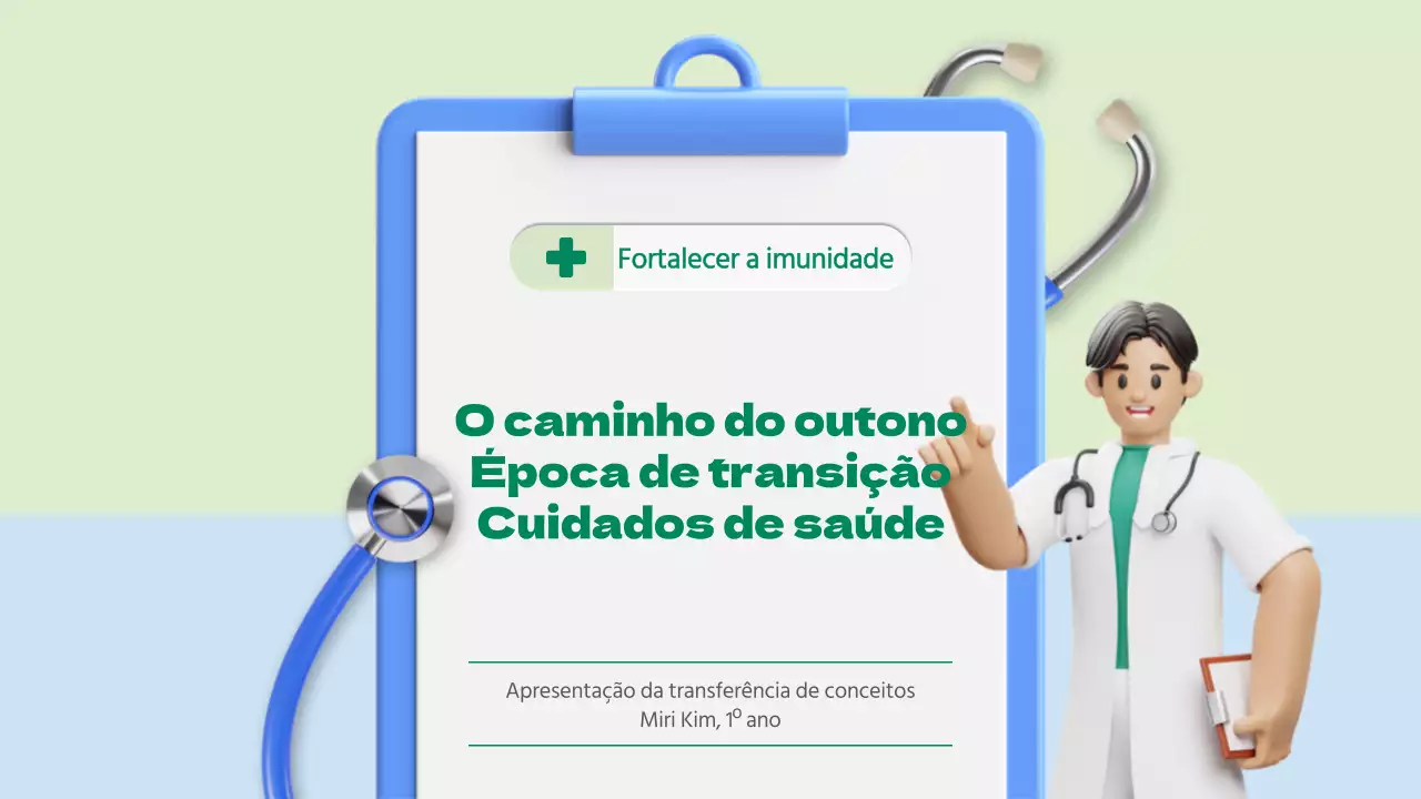 Introdução ao conceito de cuidados de saúde sazonais com ilustrações 3D em chartreuse e azul claro.
