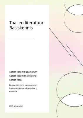 Taal en literatuur met pastel geometrische vormen in lichtgroen en lichtroze kleurverloop