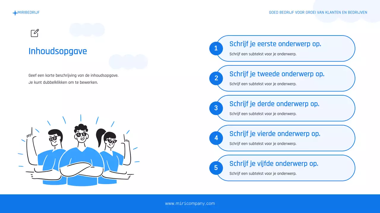 Een eenvoudig bedrijfsplan in lichtblauw en blauw