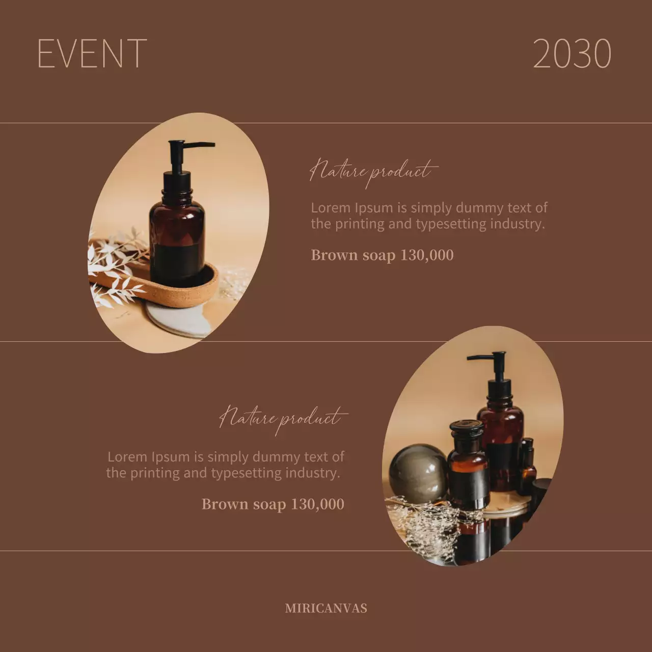 갈색과 아이보리색의 럭셔리한 화장품 브랜드 광고