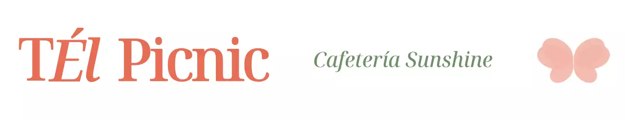 Para una cafetería con un concepto cálido y emotivo con una sencilla ilustración de una mariposa en verde y rosa.