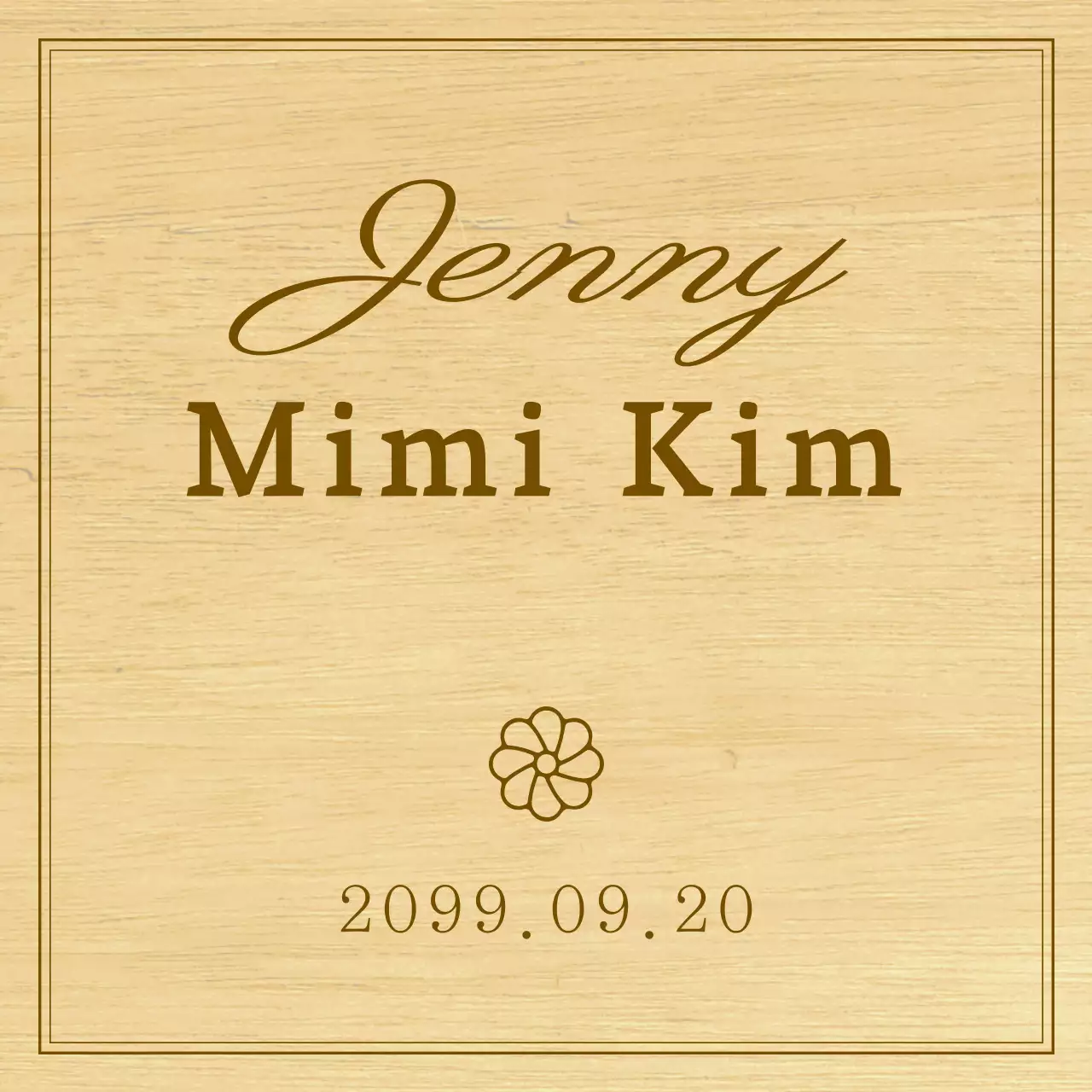 Una semplice targa ricordo in legno con testo e illustrazioni per festeggiare il primo compleanno del vostro bambino.