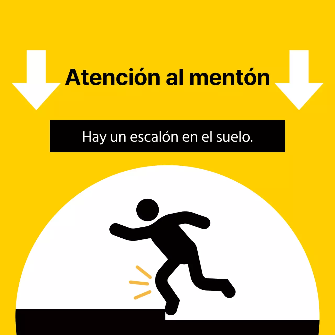 Una advertencia destacada con un pictograma humano rojo y negro