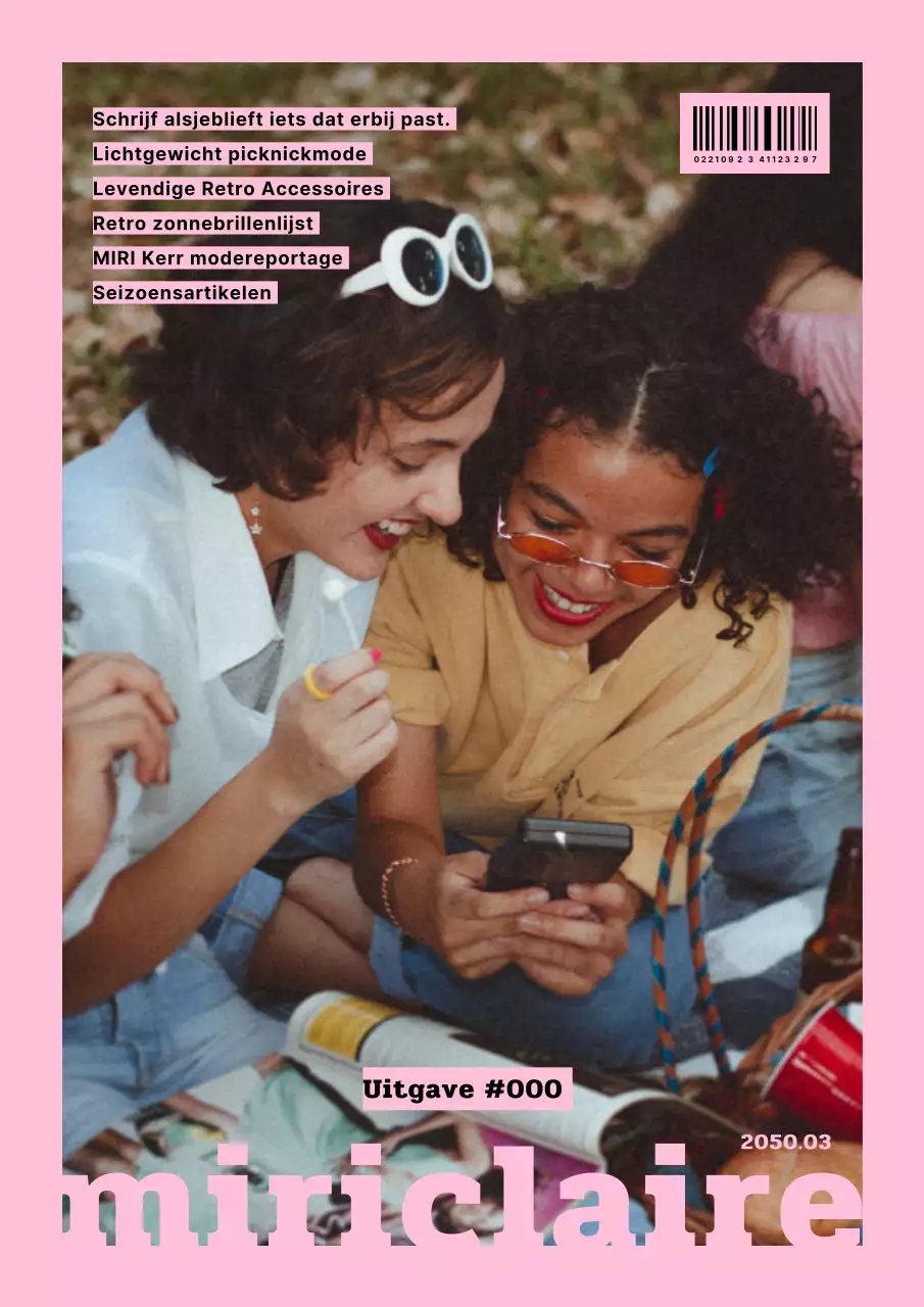 Modetijdschriften met een roze retro vibe