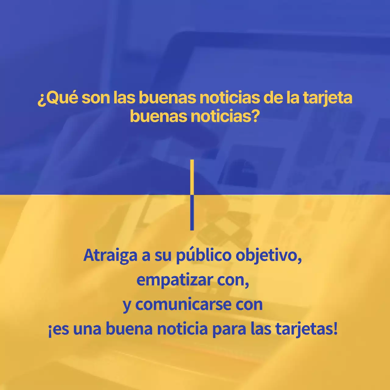 Un sencillo anuncio guía de marketing en azul y amarillo