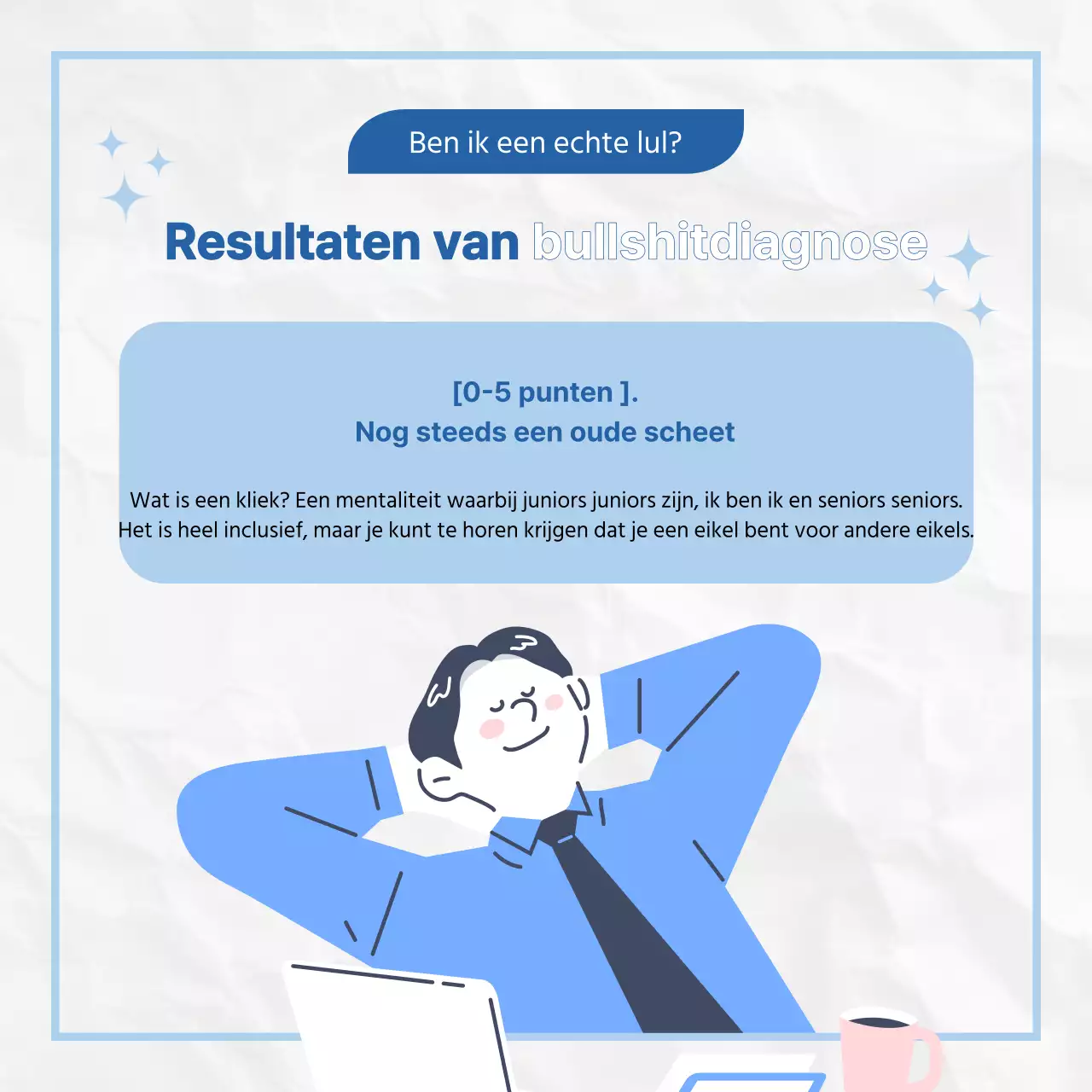 Een kitscherige blauw-witte enquête