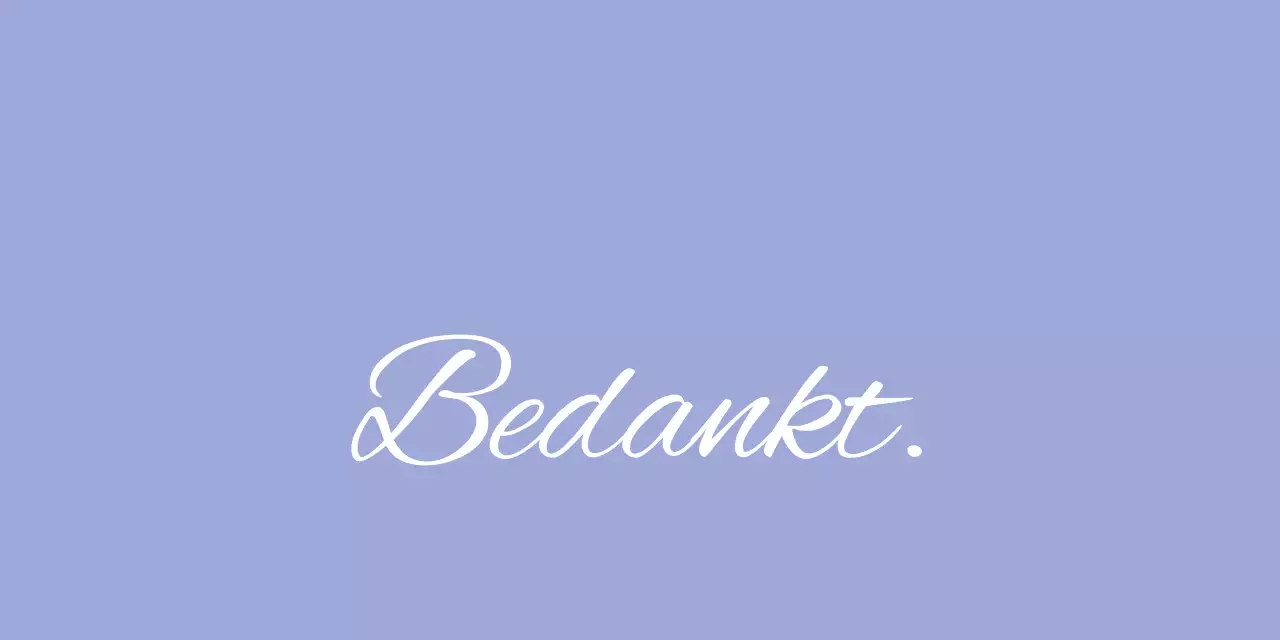 Mauve winkelcentrum bedankje header tack