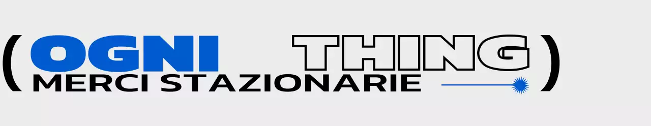 Per il negozio di oggetti di scena, accentuati da linee e forme blu e nere