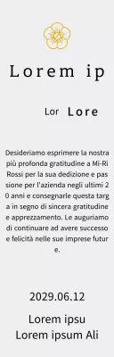 Targa di ringraziamento del concetto di inserzione di Line Flower