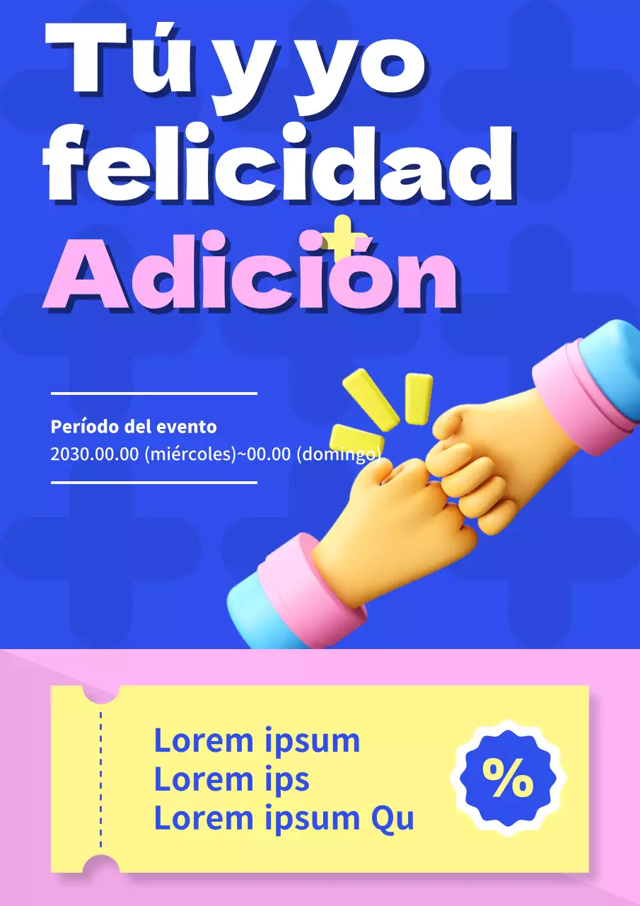 Cupones sencillos en azul y rosa para promocionar un evento de rebajas