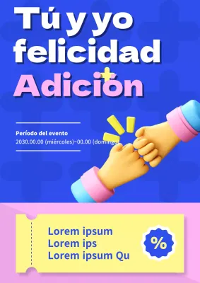 Cupones sencillos en azul y rosa para promocionar un evento de rebajas
