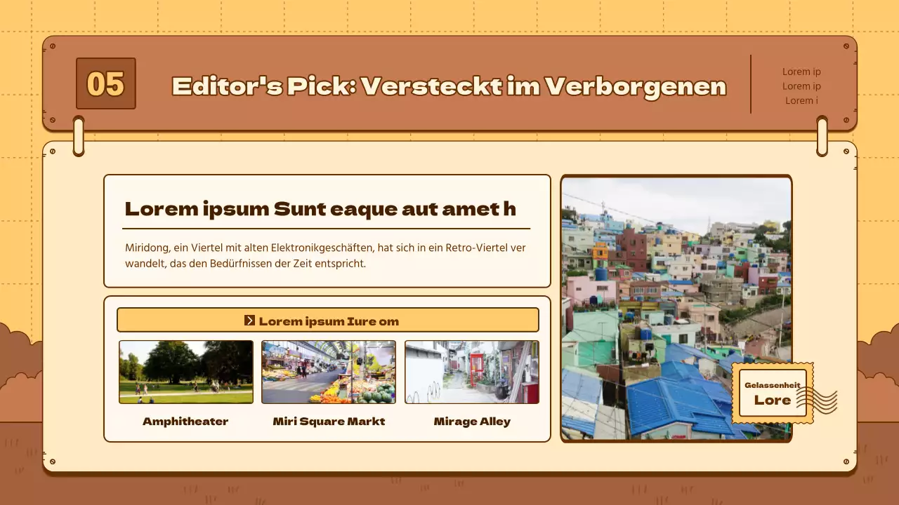 Ein einfacher gelber und brauner Newsletter für den Kulturtourismus