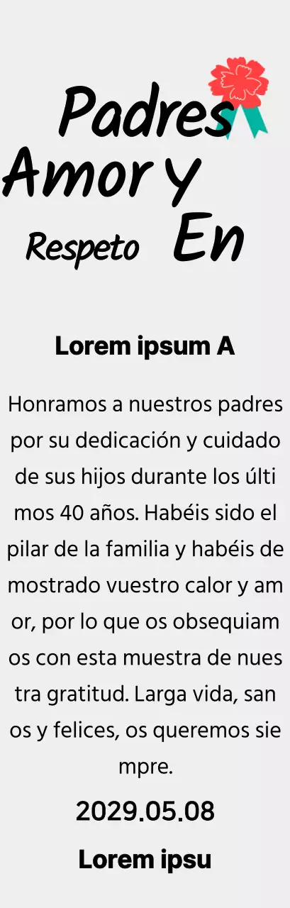 Caligrafía del Día de la Madre con ilustración de clavel rojo