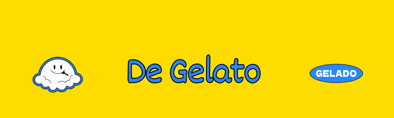 Tachas de cabeçalho para mercadorias com a marca Gelato amarelas e azuis