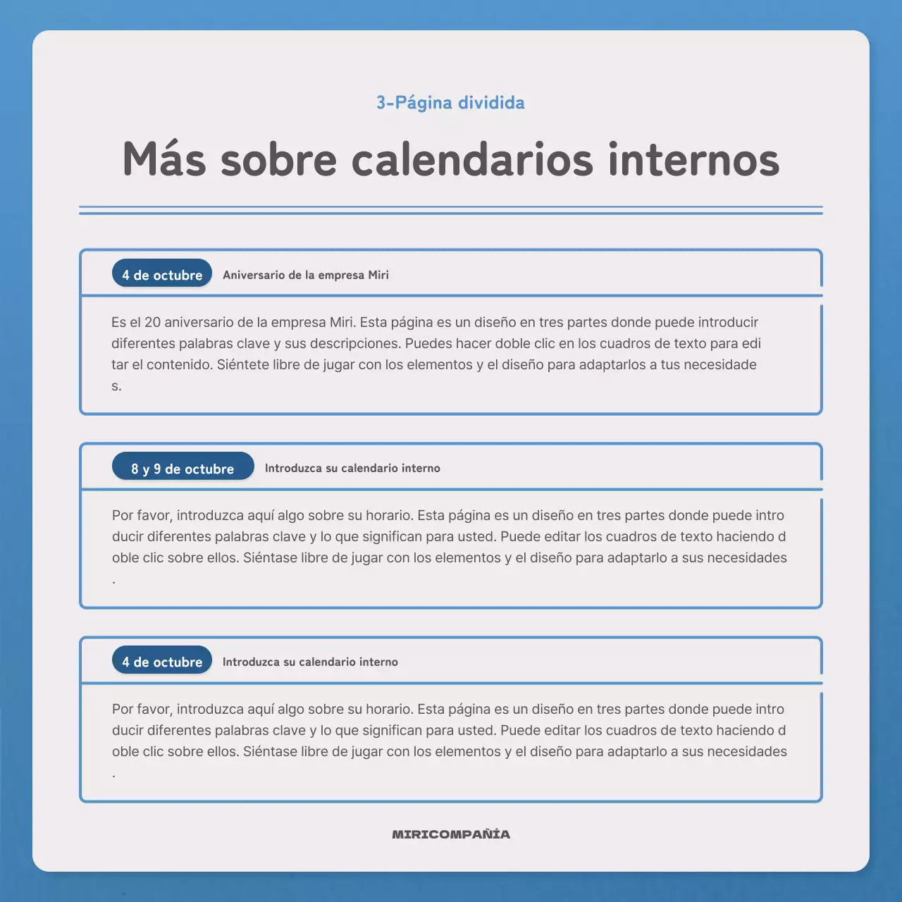 Una carta sencilla en azul y azul marino boletín correo