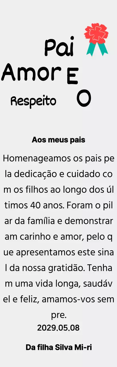 Caligrafia do Dia da Mãe com ilustração de cravos vermelhos