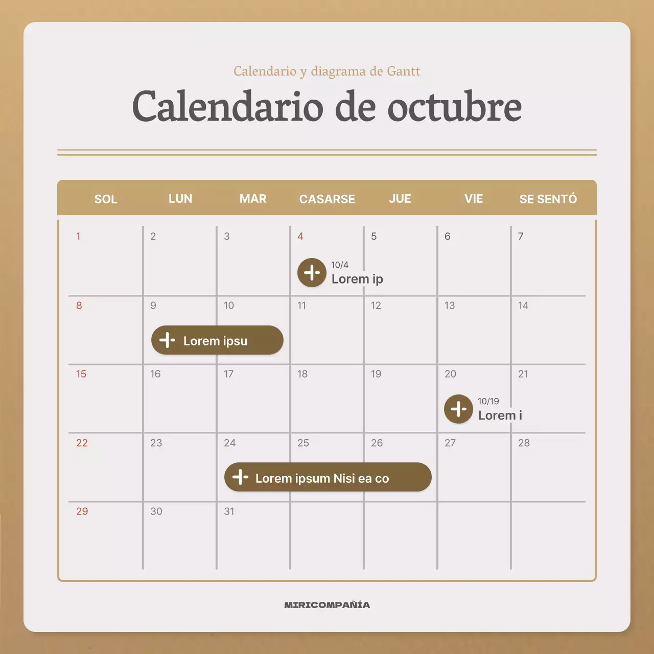 Una sencilla carta otoñal en beige y marrón newsletter post