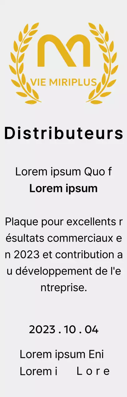 Plaque de mérite avec logo de la marque et couronne de laurier dans le cadre du concept "Outstanding Dealer Award".