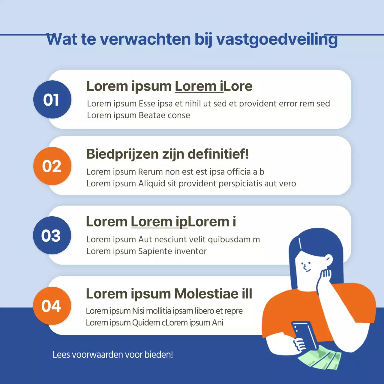 Een eenvoudige oranje en blauwe gids voor vastgoedveilingen