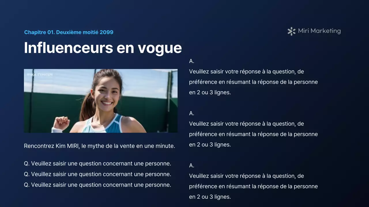 Un rapport de marketing moderne en bleu marine et blanc