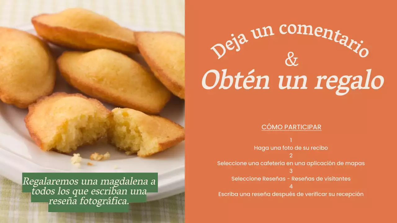 Anuncio minimalista del menú de la tienda en verde y naranja