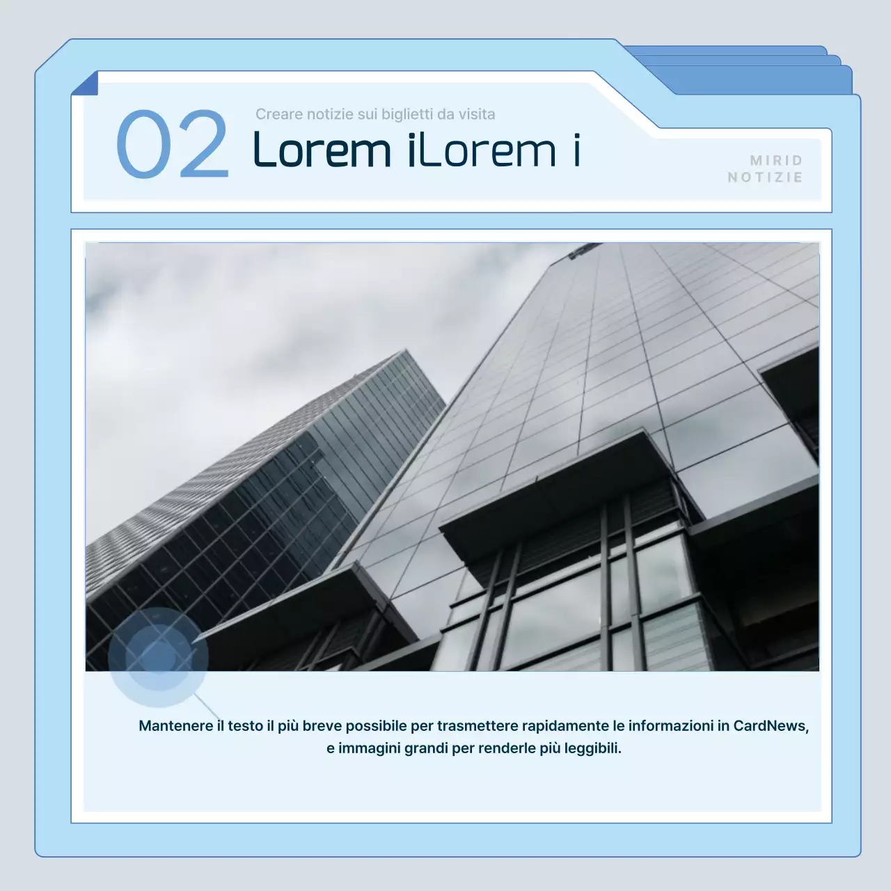 Carte di marketing moderne in azzurroNewsTutorial