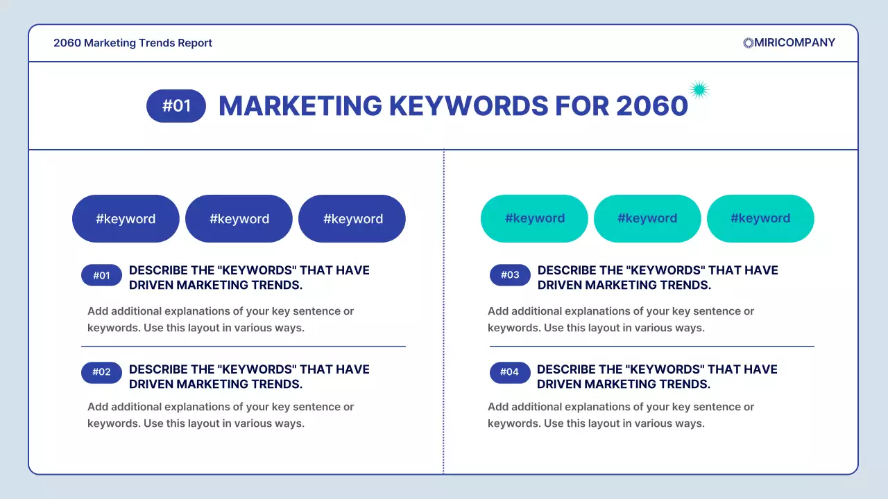 A Simple Marketing Trends Report in Navy and Mint