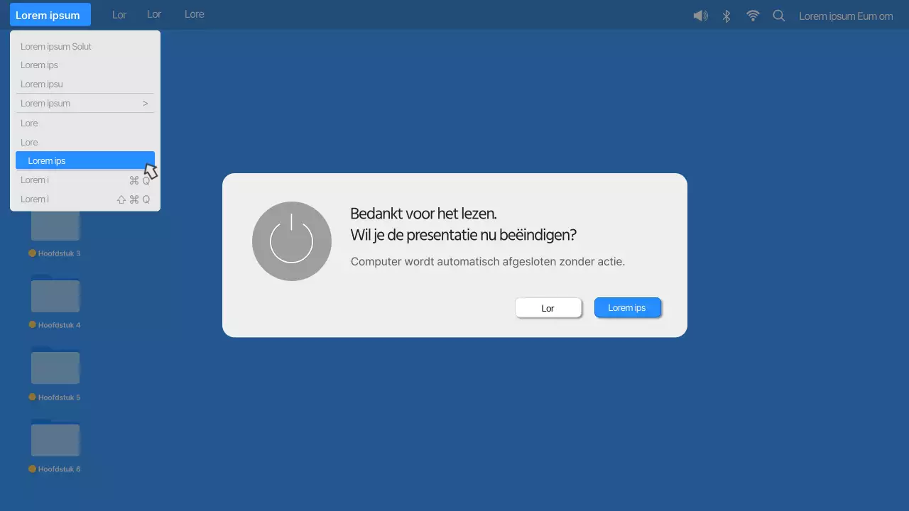 Eenvoudige computer desktop UI in blauw en oranje Bedrijfsprofiel