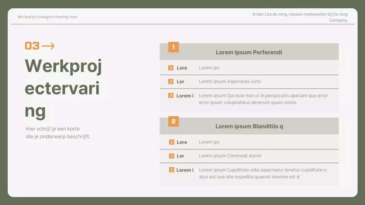 Eenvoudige zakelijke sollicitatiebrief in kaki en geel