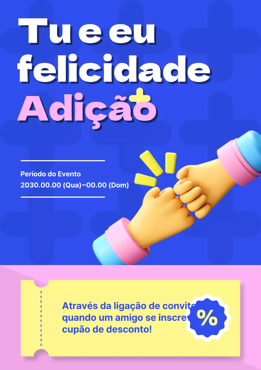 Cupões simples em azul e cor-de-rosa para promover um evento de saldos