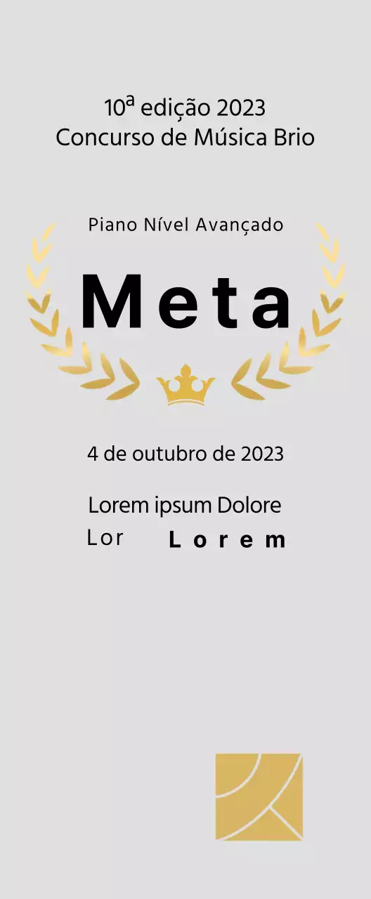 Placa do vencedor do conceito de concurso com linhas de louros e ilustração de uma coroa