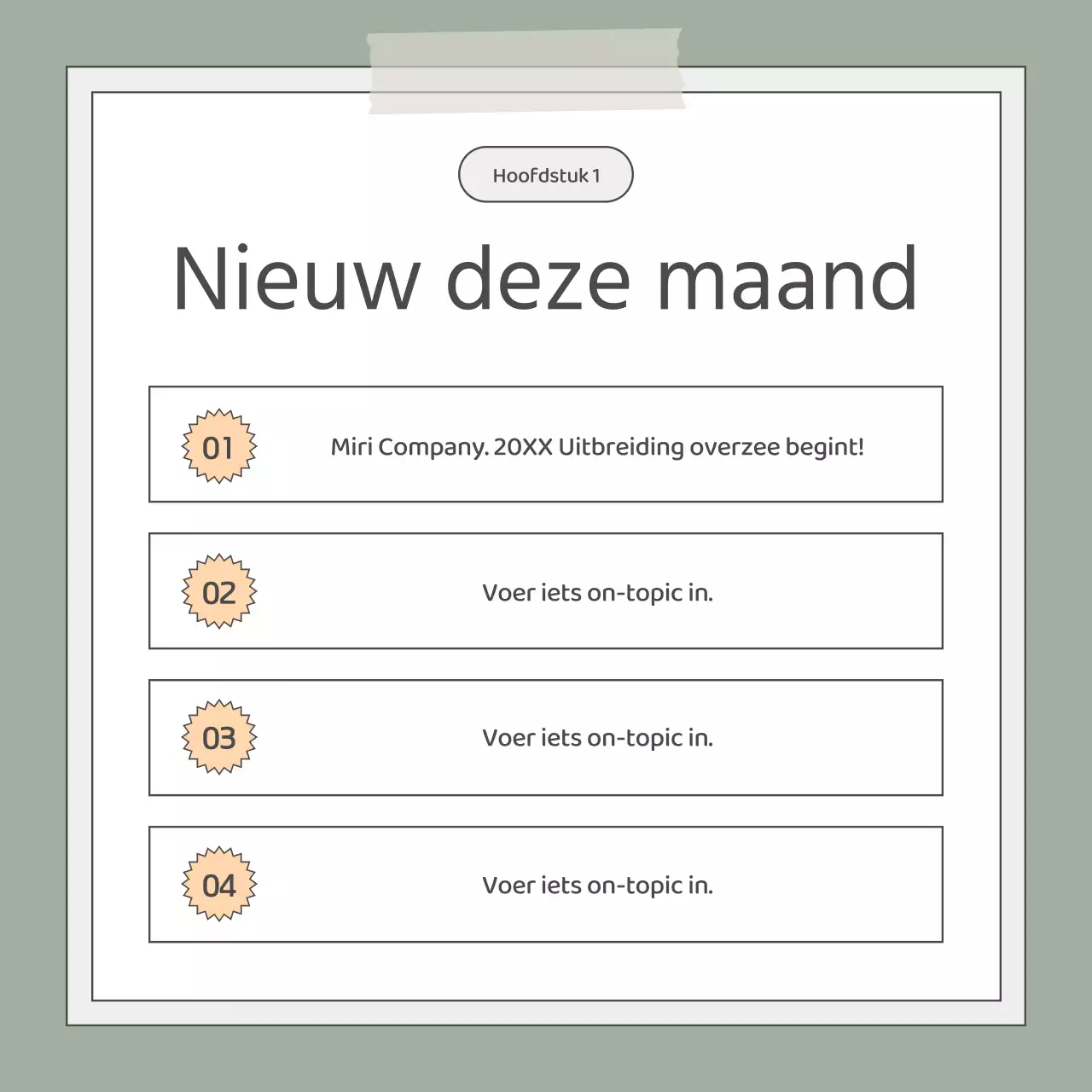 Een eenvoudige kaki en witte zakelijke elevator pitch