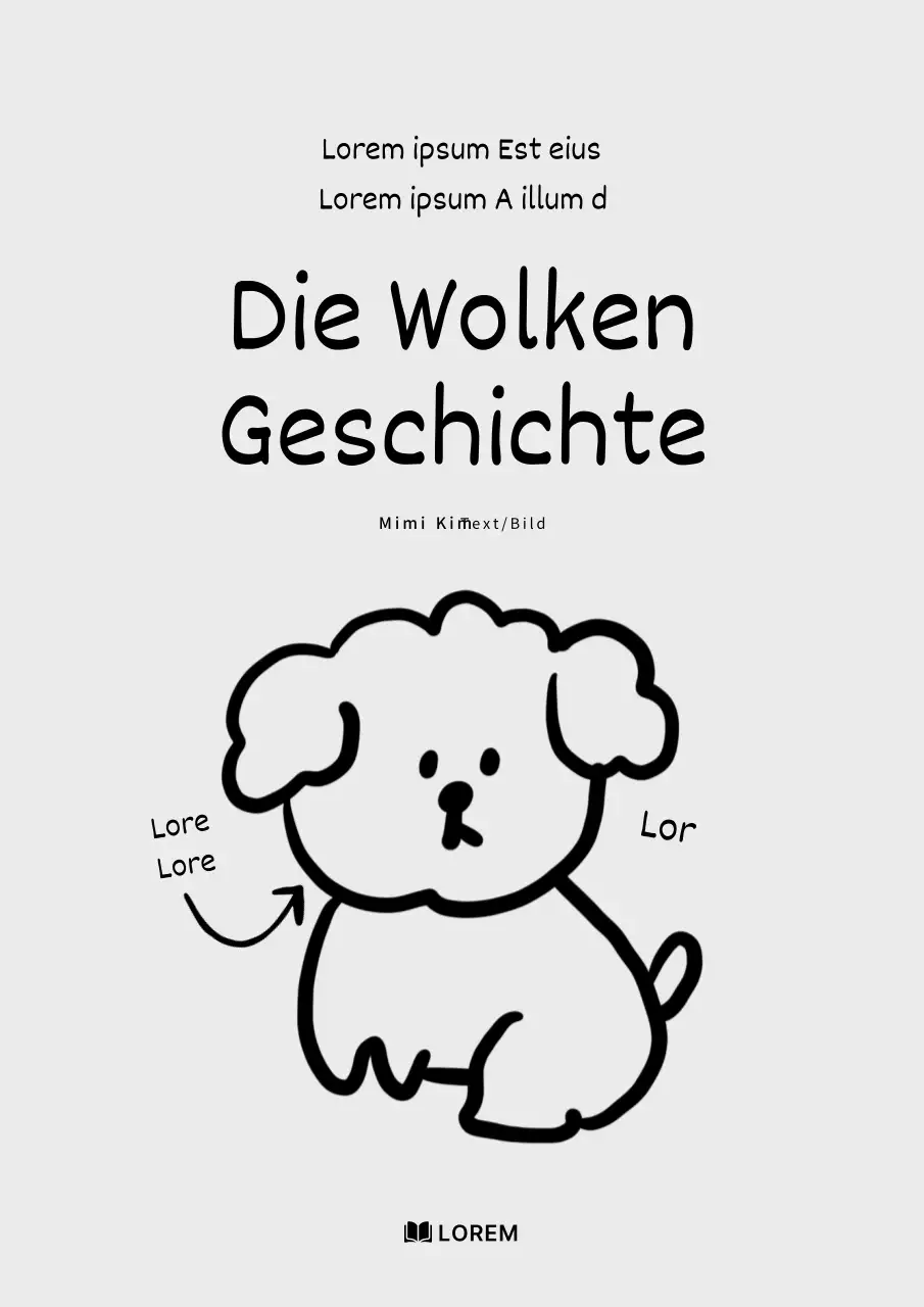 Minimalistischer Bucheinband für Haustiere in Weiß