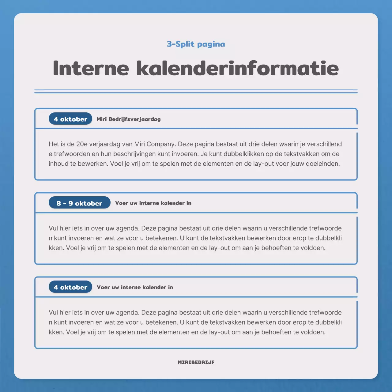 Een eenvoudige brief in blauw en marineblauw nieuwsbriefpost