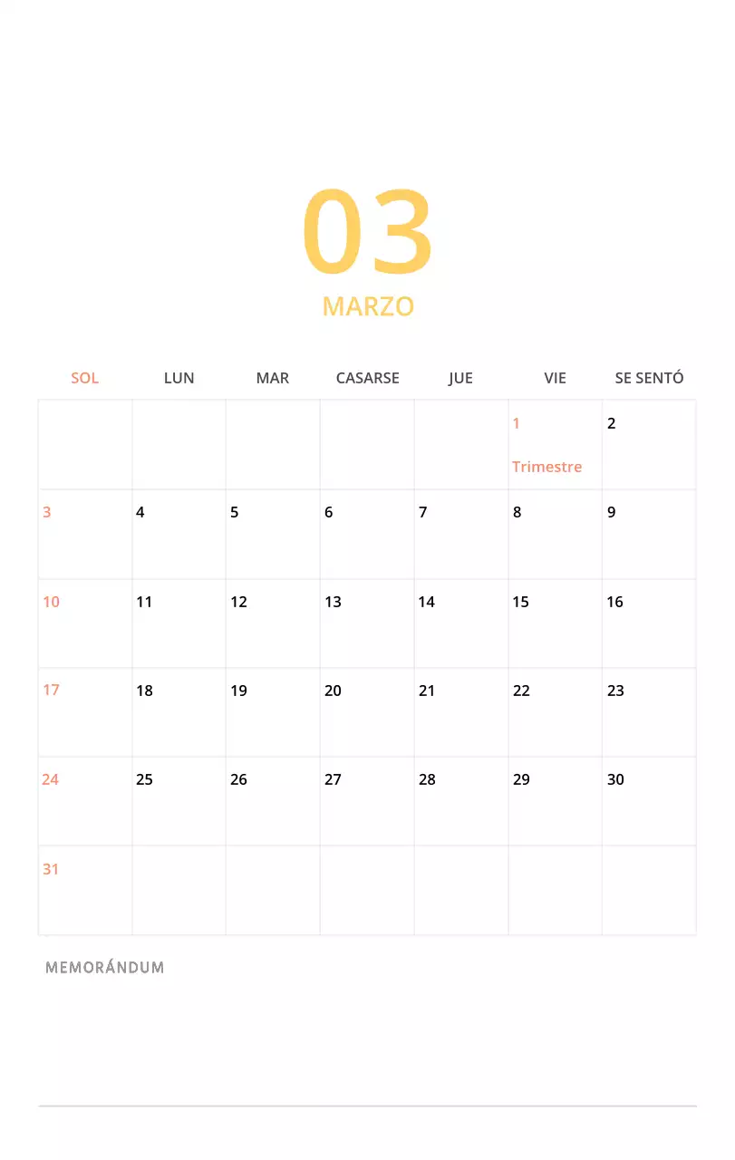 Bonito calendario de sobremesa ilustrado de temática familiar en color verde