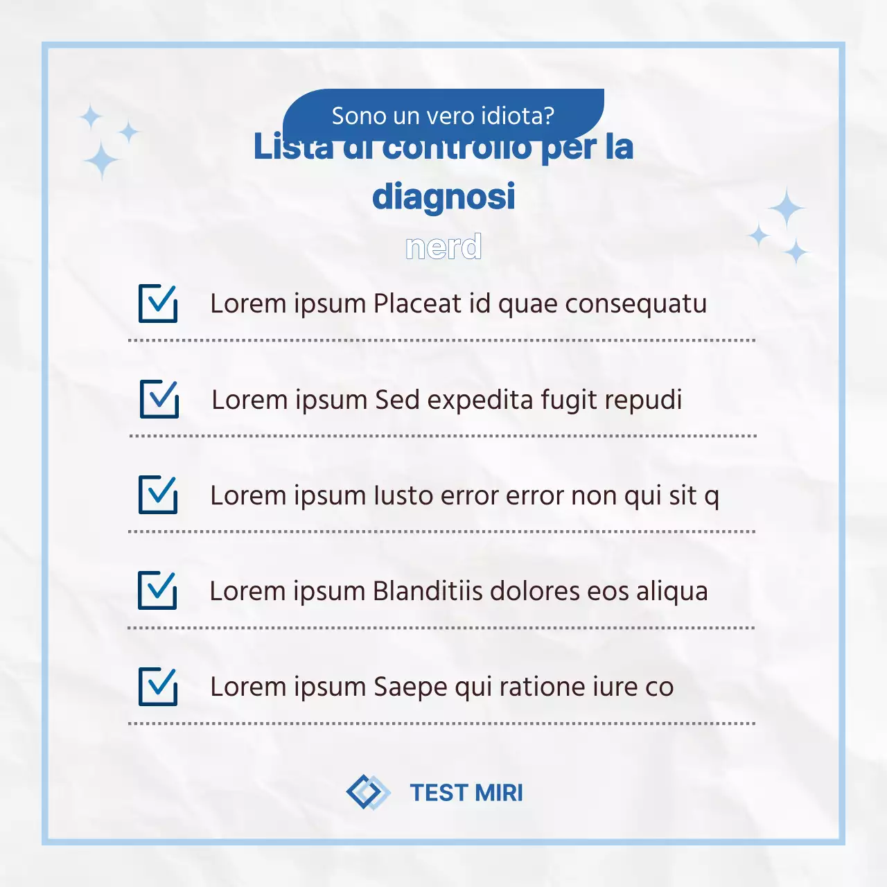 Un sondaggio kitsch in bianco e blu