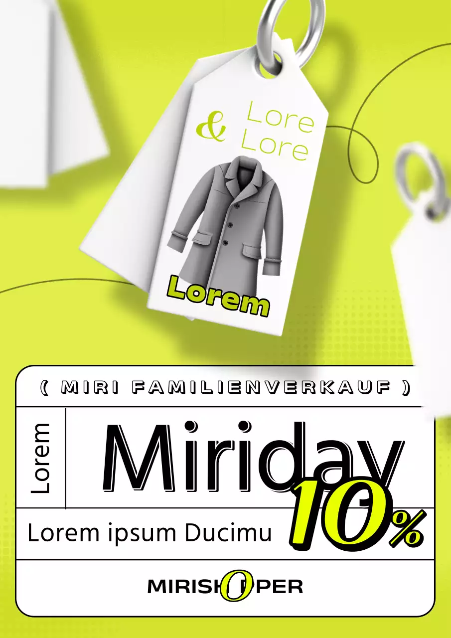 Einfache, neonfarbene Verkaufsanzeigen