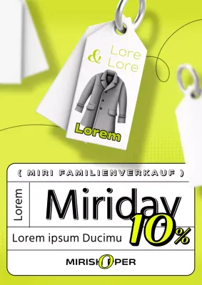 Einfache, neonfarbene Verkaufsanzeigen