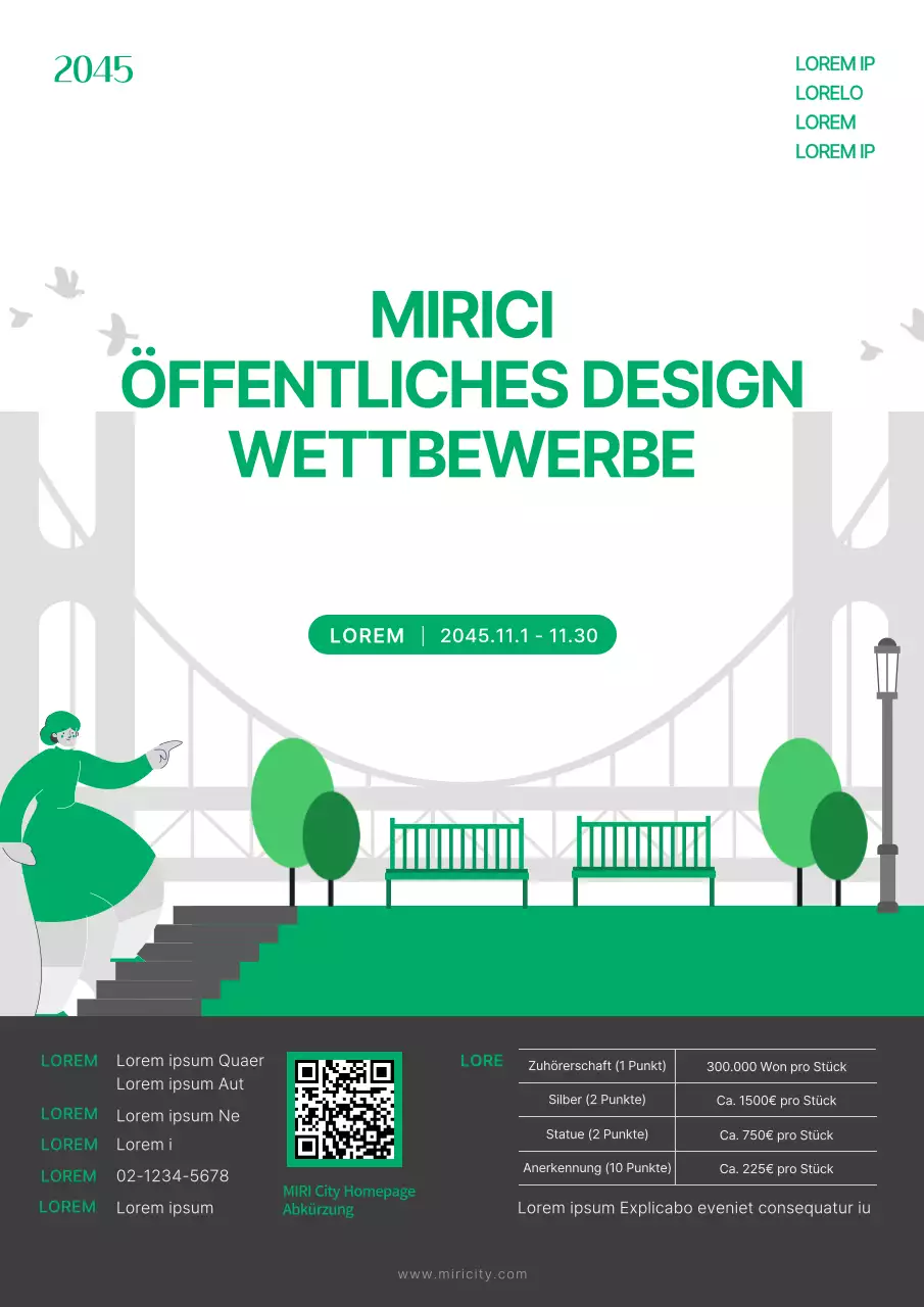 Förderung eines grünen, minimalistischen öffentlichen Gestaltungswettbewerbs