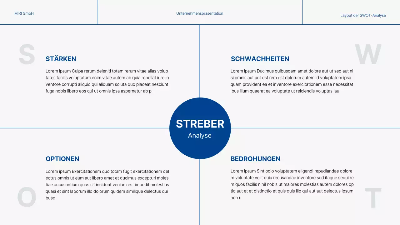 Moderne Geschäftsberichte in Blau und Grau