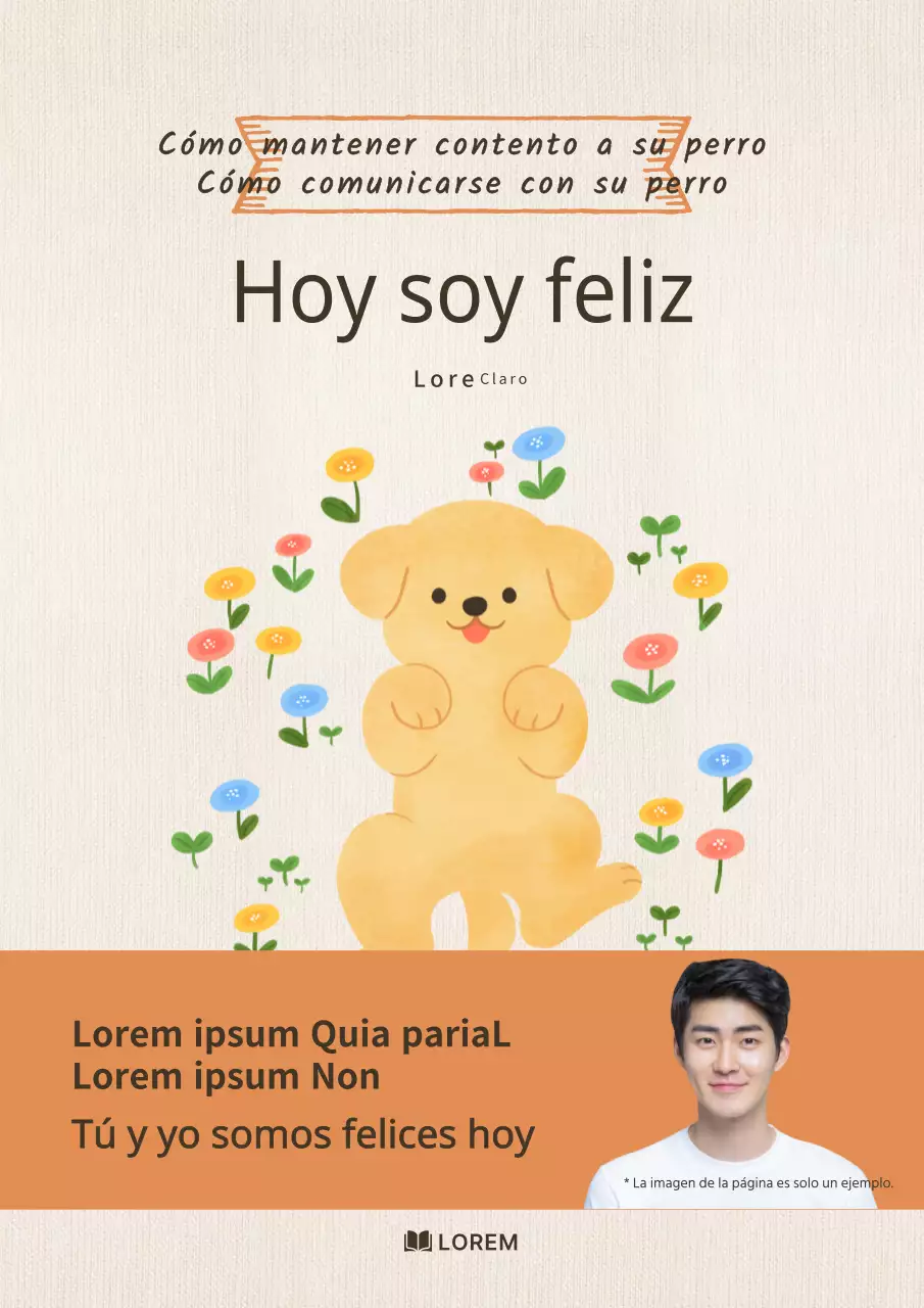 Funda de libro naranja sencilla para mascotas