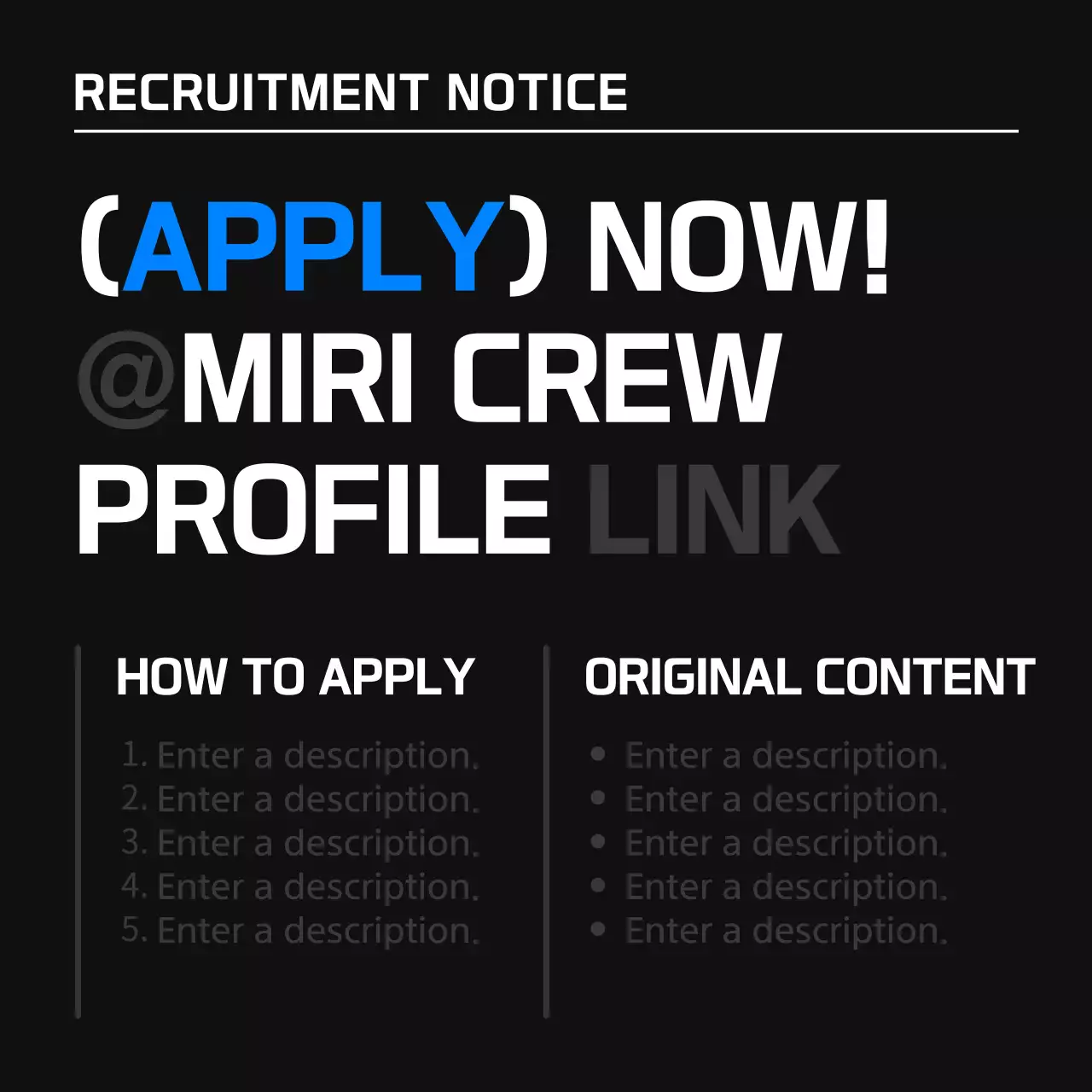 Black Modern Recruitment Notice Instagram Carousel