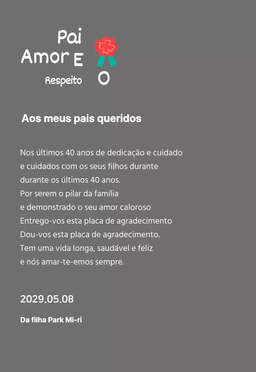 Caligrafia do Dia da Mãe com ilustração de cravos vermelhos