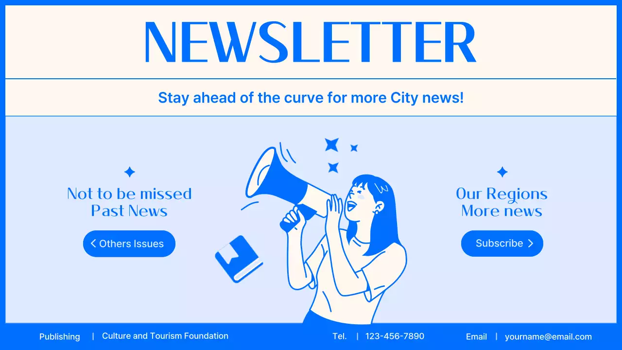 블루 미니멀 컬처 뉴스레터 프리젠테이션