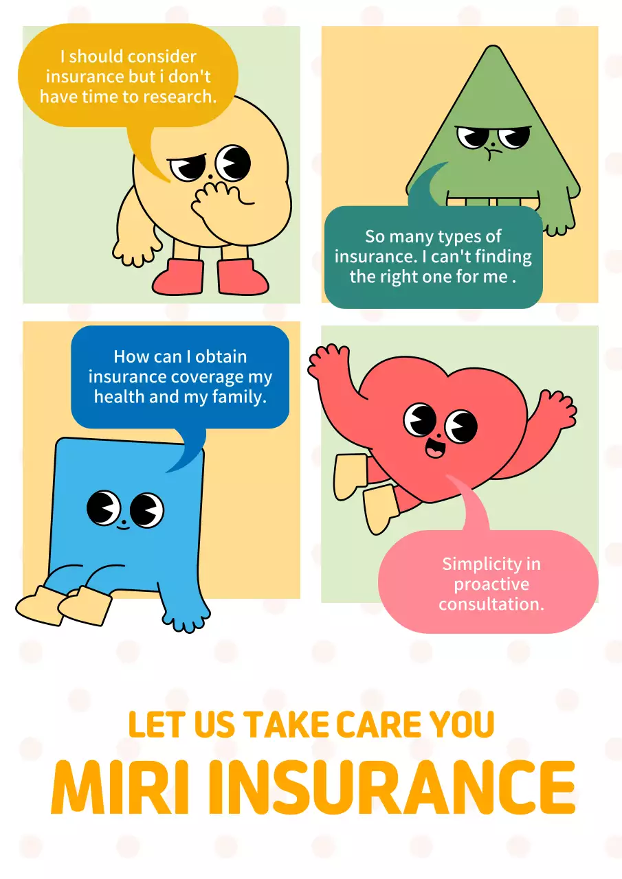 Colorful Comic Insurance Promotion Poster