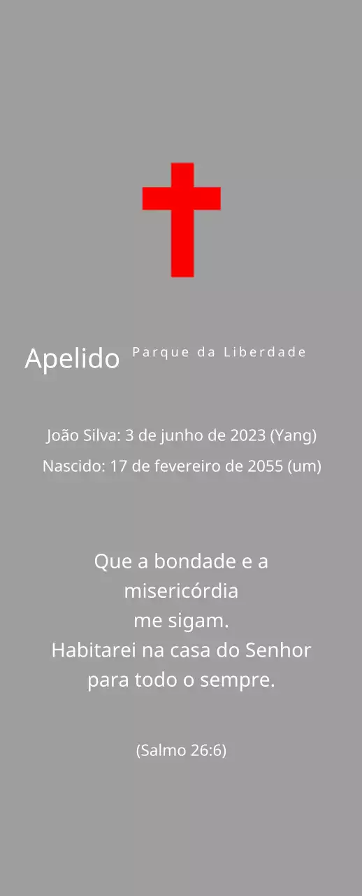 Placas funerárias de conceito cristão ou católico com versículos bíblicos