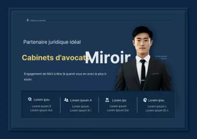 Promouvoir un cabinet d'avocats haut de gamme en bleu marine et jaune